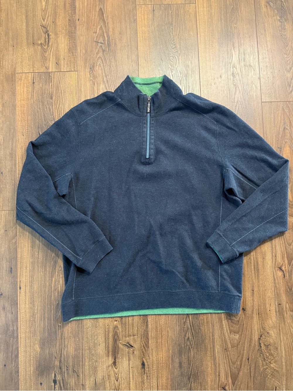 Tommy Bahama Reversible 1/4 Zip Men's XL Pullover Green Blue